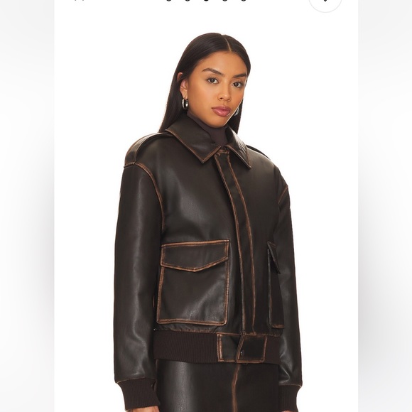 Brown Leather Jacket worn once - Picture 5 of 6